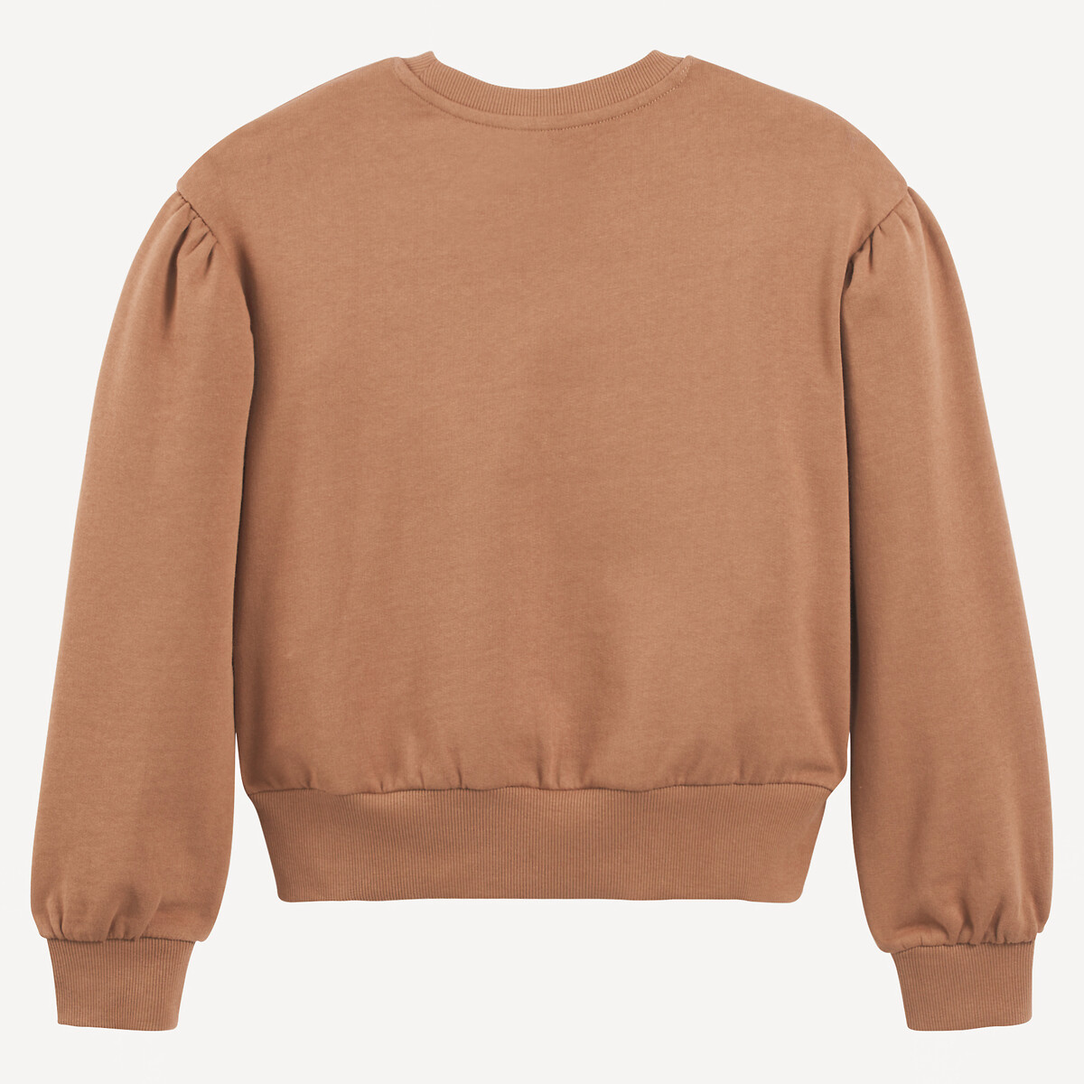 COLEÇÕES LA REDOUTE<br>Suéter com gola redonda e texto, em fleece
