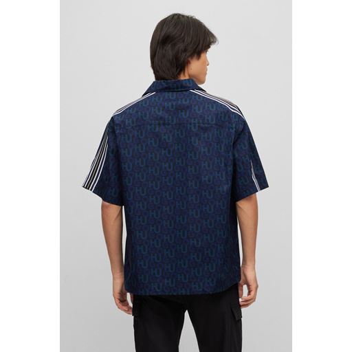 Hugo Logo Skjorte, Dark Blue, XXL