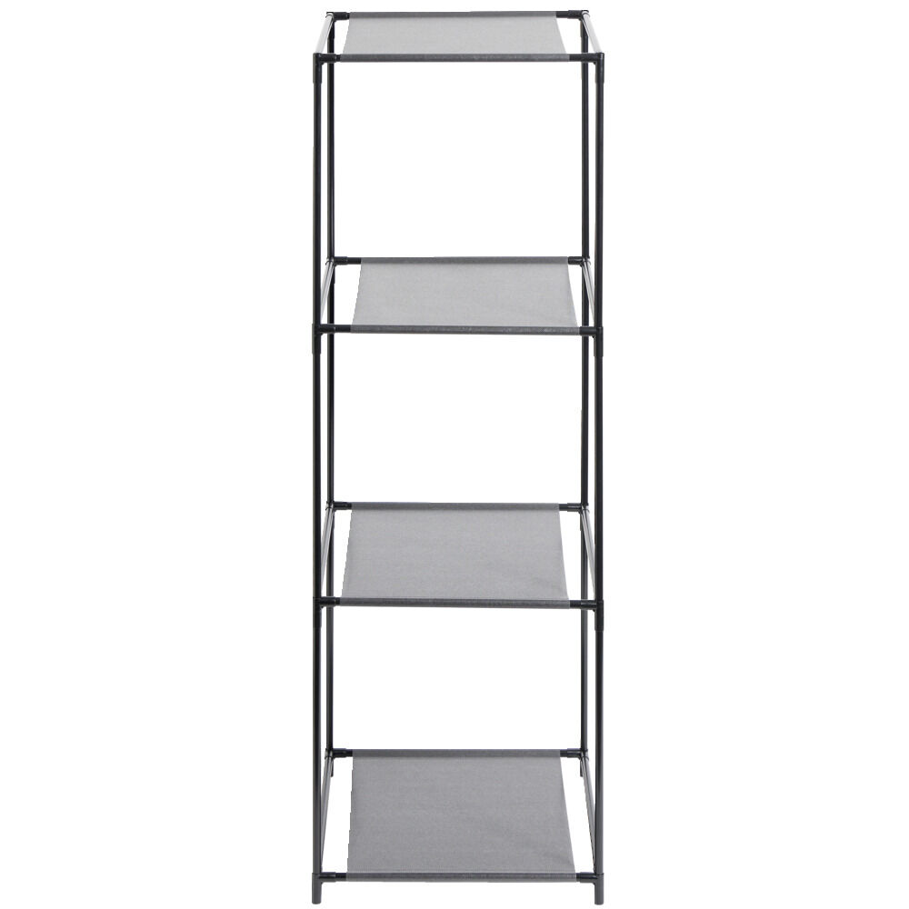 Étagère 4 niveaux 3 compartiments métal noir 35x35xH102cm