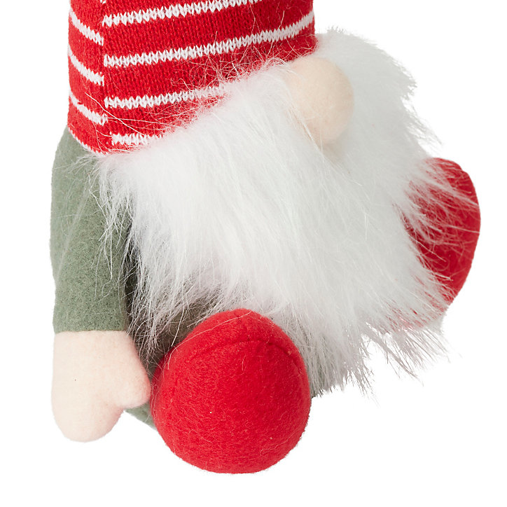 Peluche de Noël vert et rouge gnome scandinave petite taille