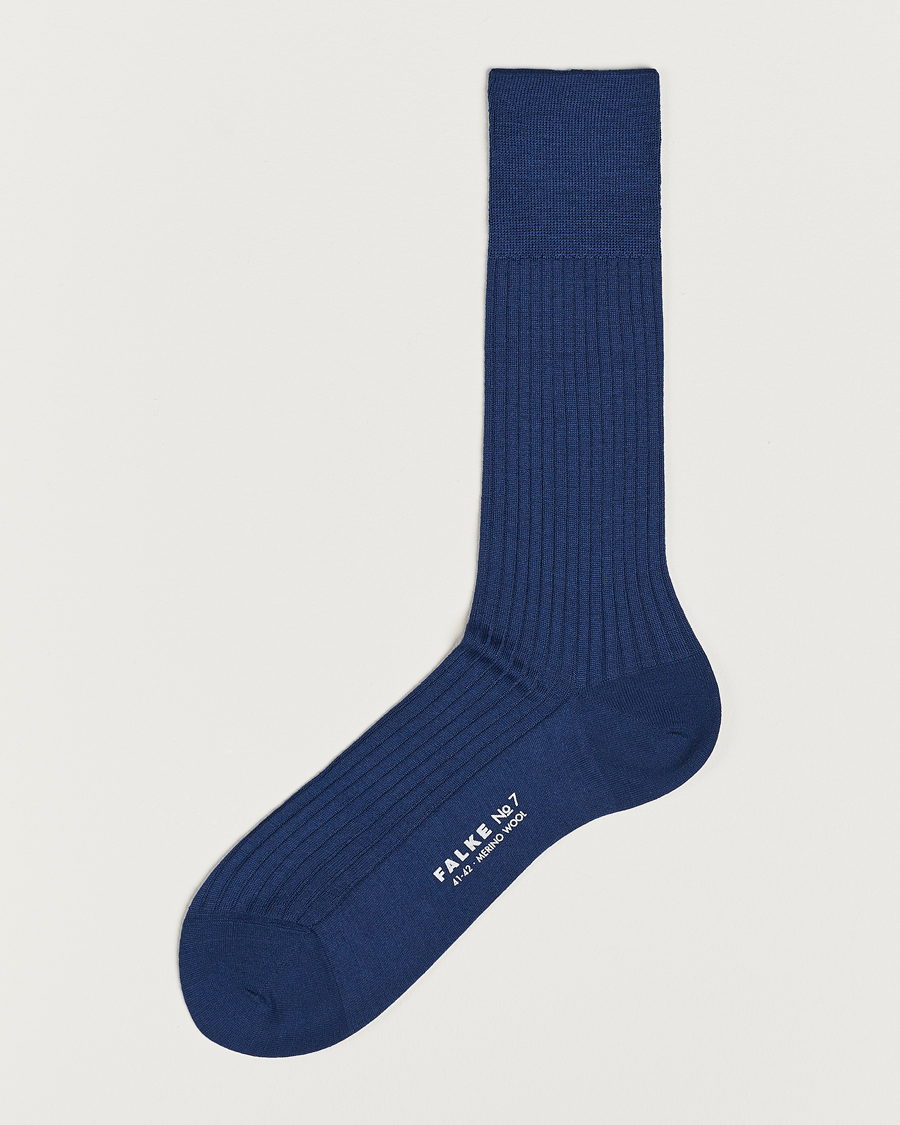 Falke No. 7 Finest Merino Ribbed Socks Royal Blue