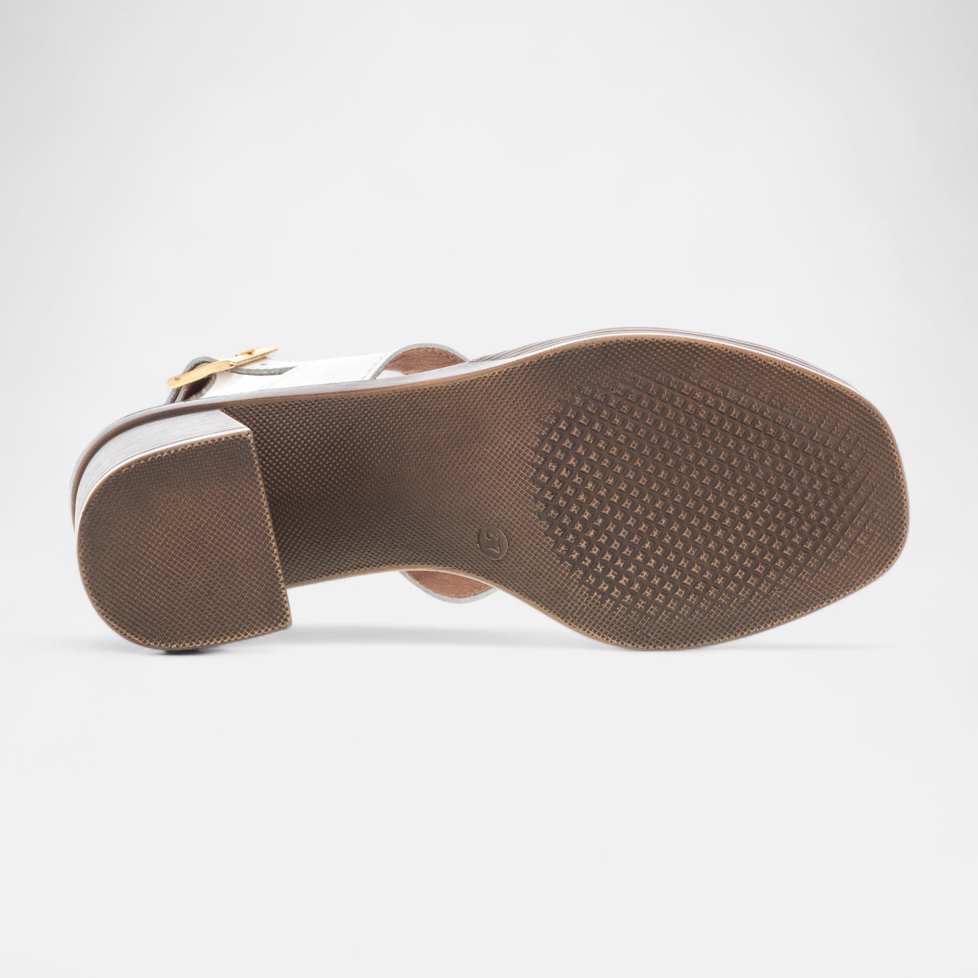 Nu-pieds à talon Femme en cuir blanc