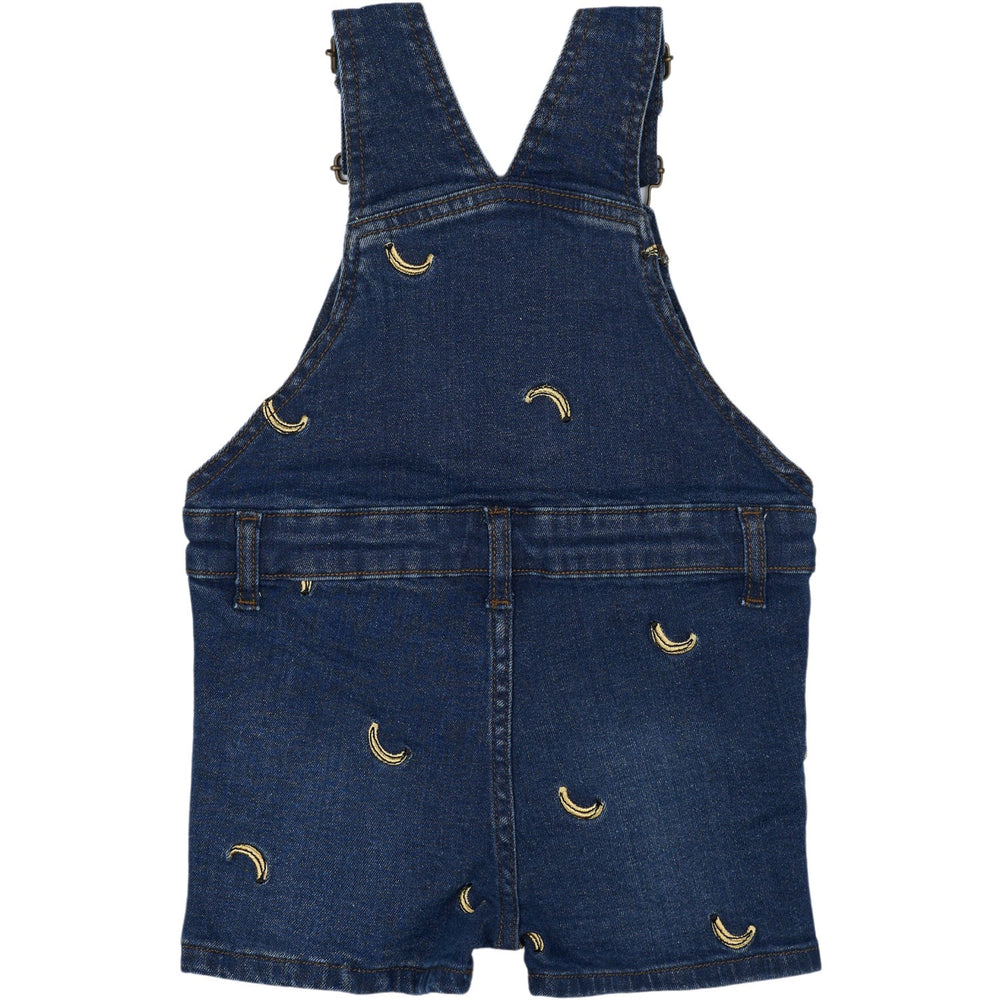 Køb THE NEW Siblings Medium Blue Denim Embroidery Otis Short Denim Dungarees
