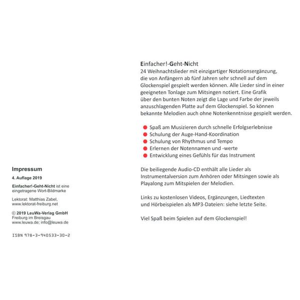 LeuWa-Verlag Weihnachtslieder Sonor BWG