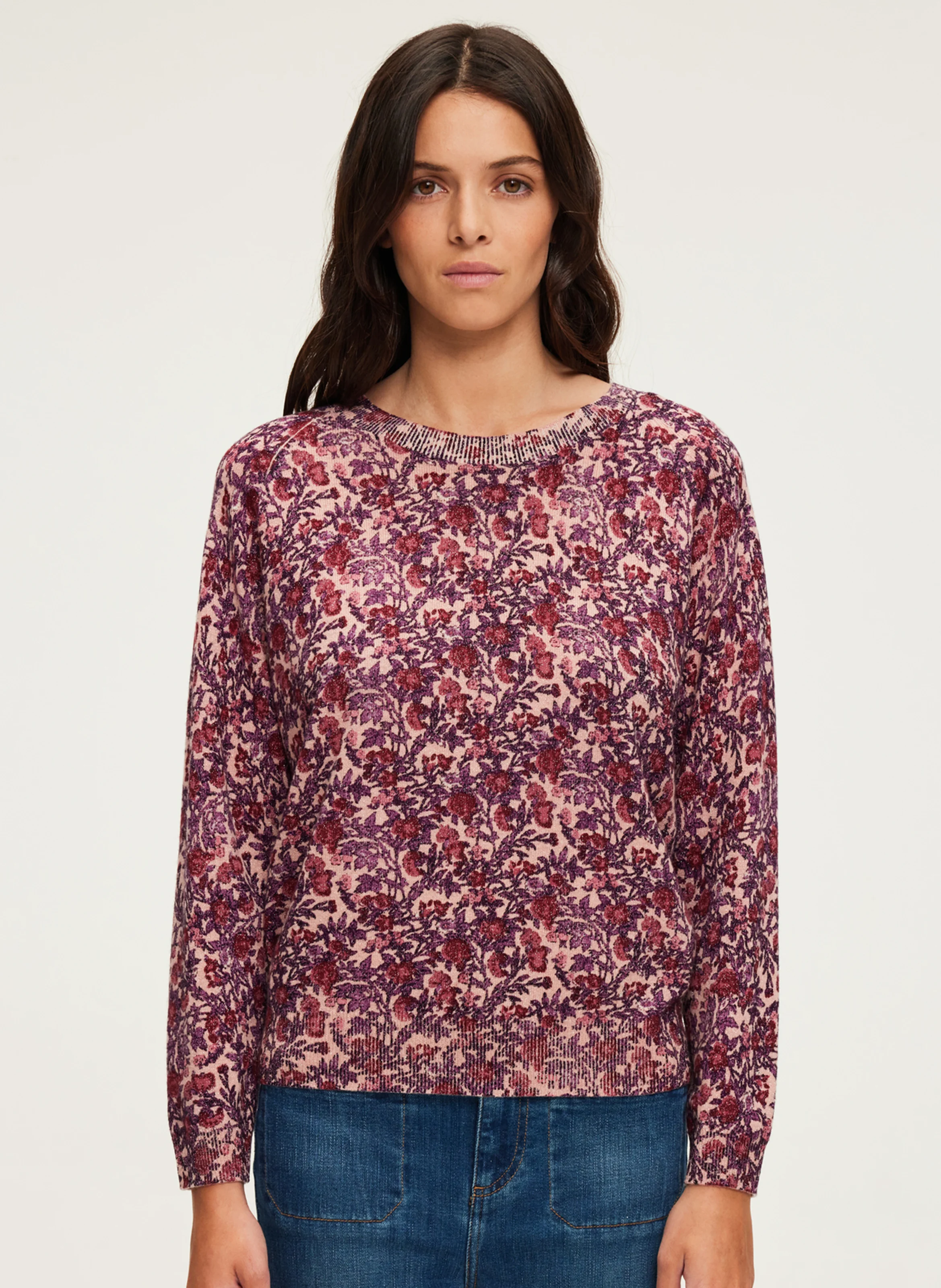 JALYSSA - Pull droit col rond en laine mélangé | Rouge