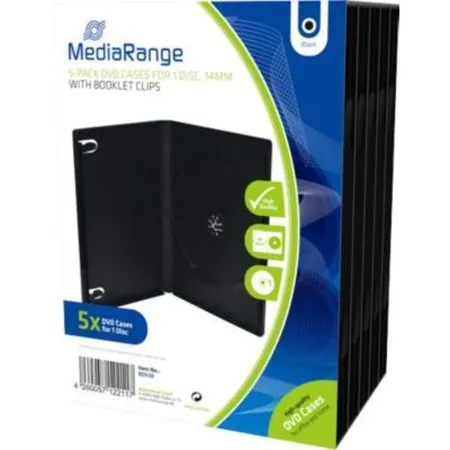 MediaRange DVD-Leerhülle, für 1 DVD, schwarz, 5 Stück