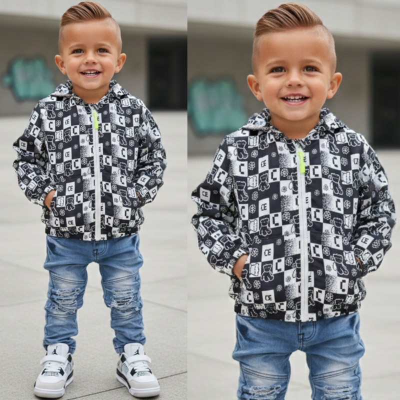 Black & White boys checker jacket