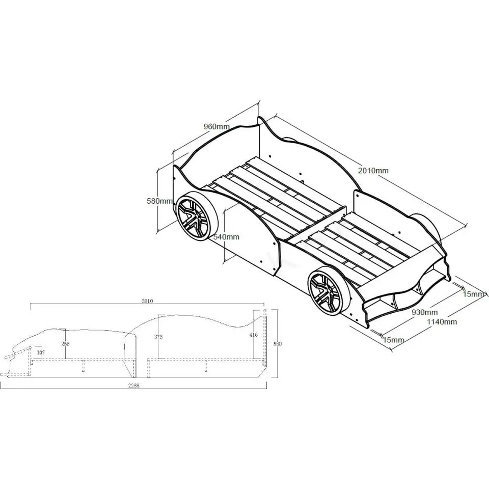 Autobed Max 90x200cm - wit