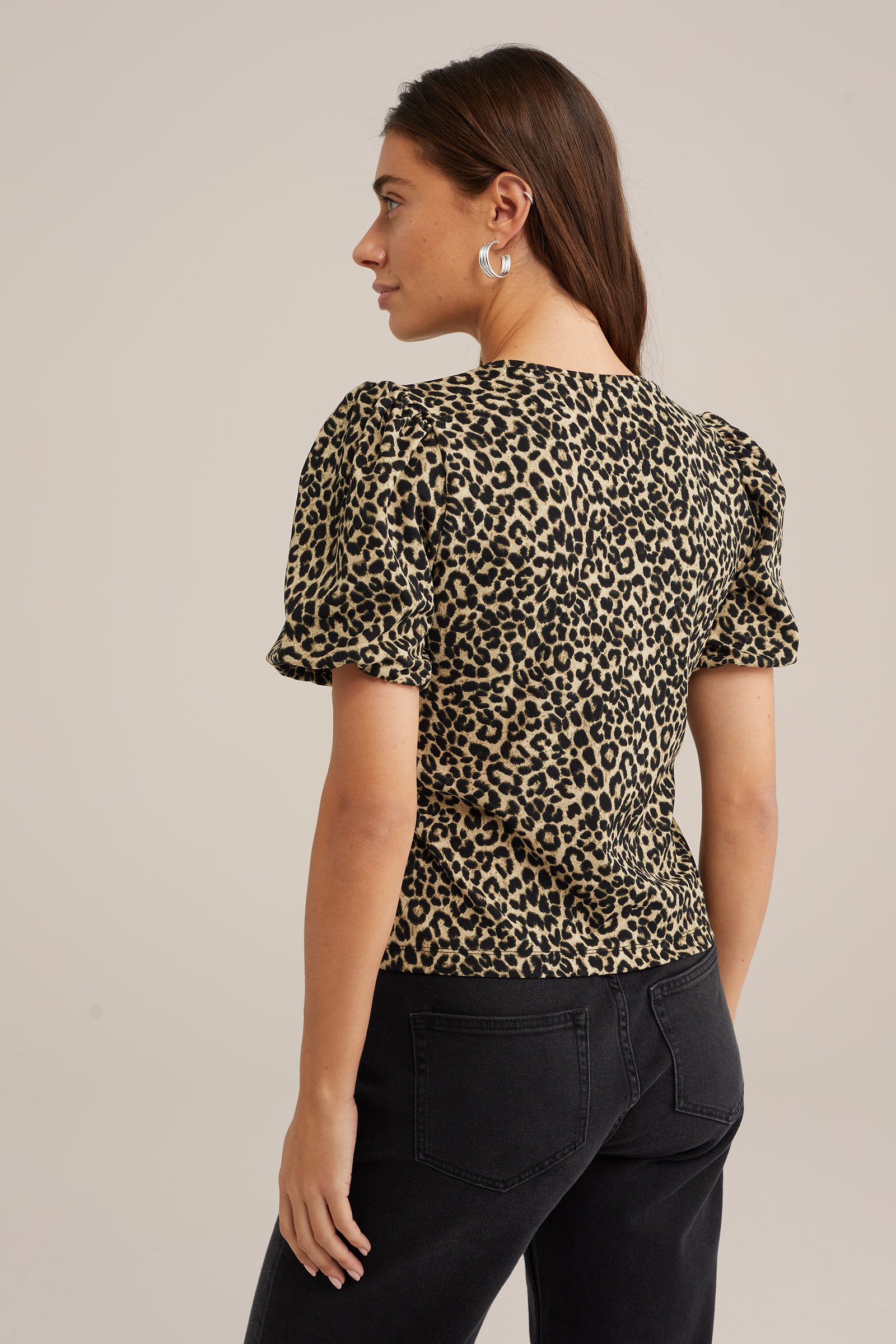 top met dessin WE Fashion Beige