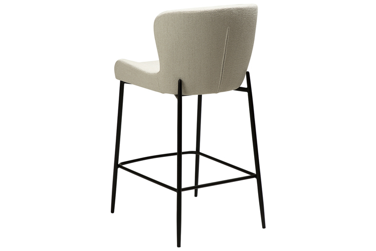 Glam counterstol Til kjøkkenøy eller lave barbord. Tekstil Bouclé Simply Beige med sorte ben