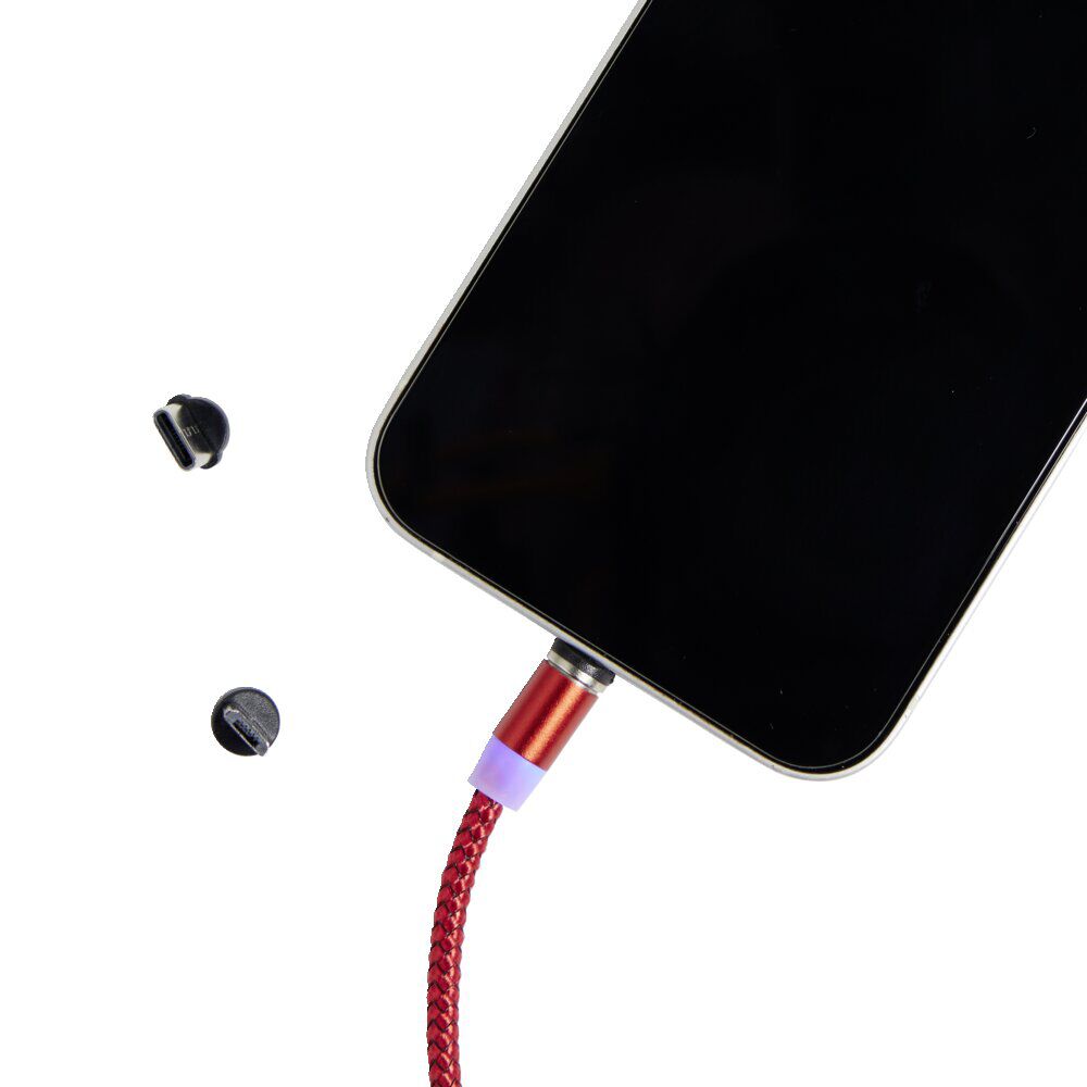 Câble USB magnétique 3en1 USB-C microUSB lightning 1m