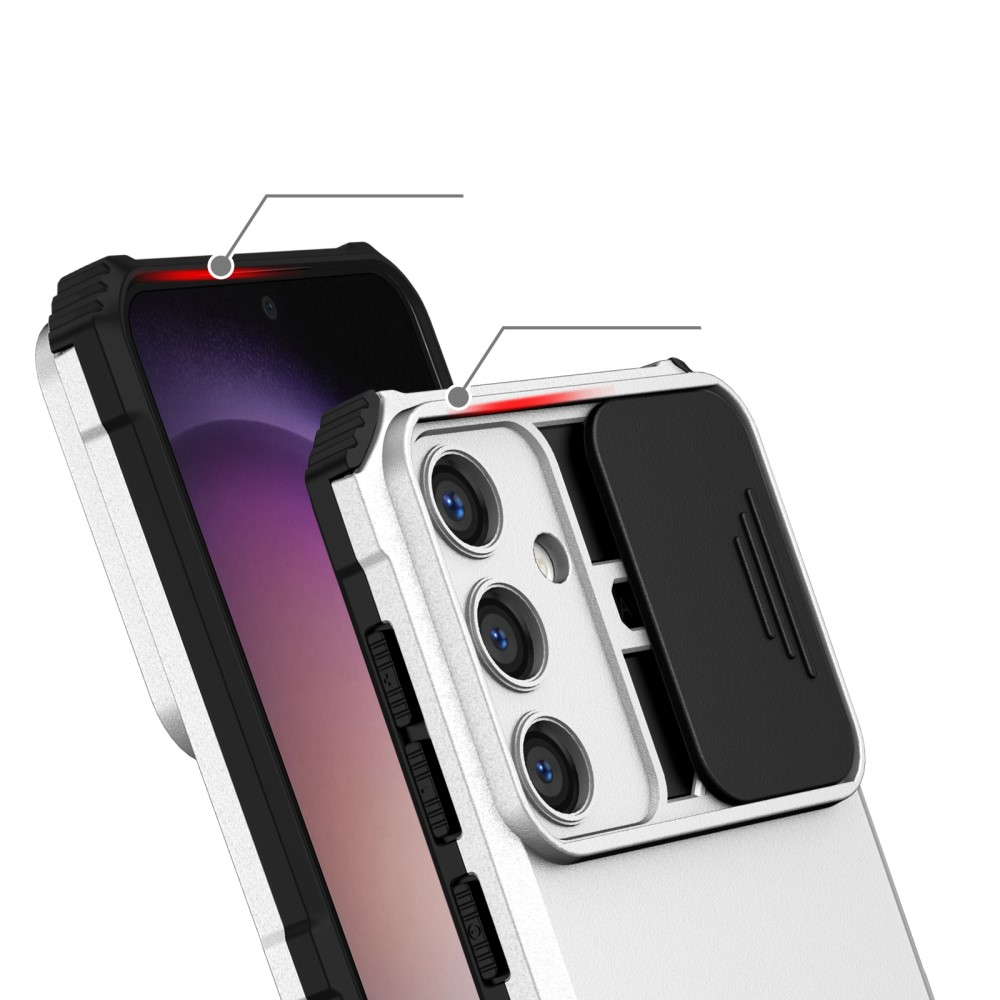 Samsung Galaxy S24  Plus Hybrid Outdoor Hardcase Hülle mit Cam-Slider   Kickstand - Weiss (Matt)