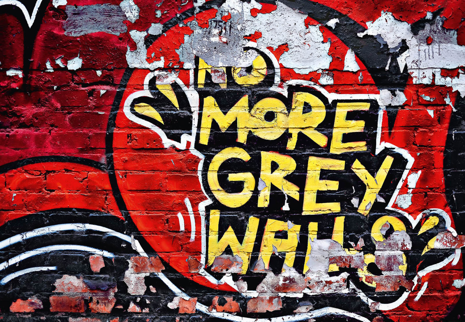 Fototapete DESIGNWALLS 2.0 - rot-gelb - Graffiti - 2,5 Meter