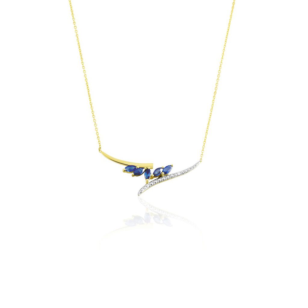 Collier Or Jaune Carl Saphirs Diamants