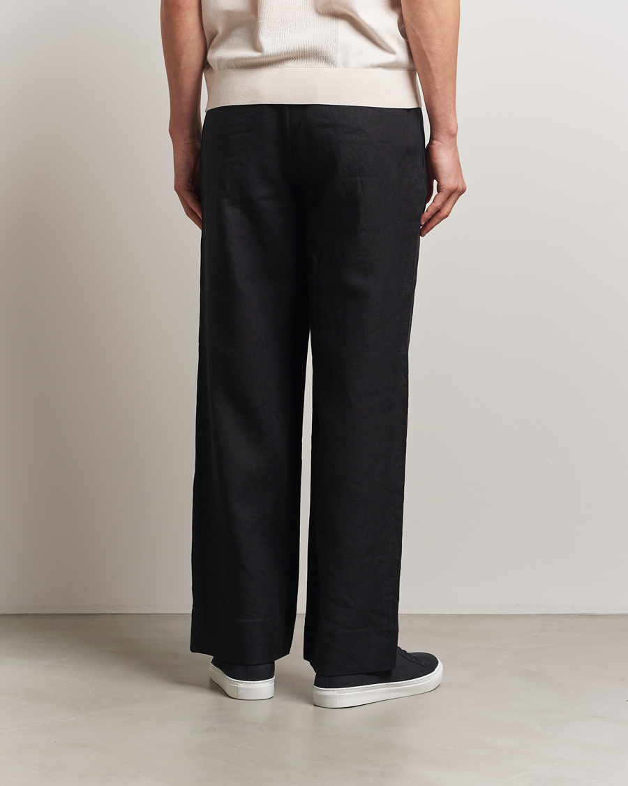 J.Lindeberg Noah Drape Linen Pants Black