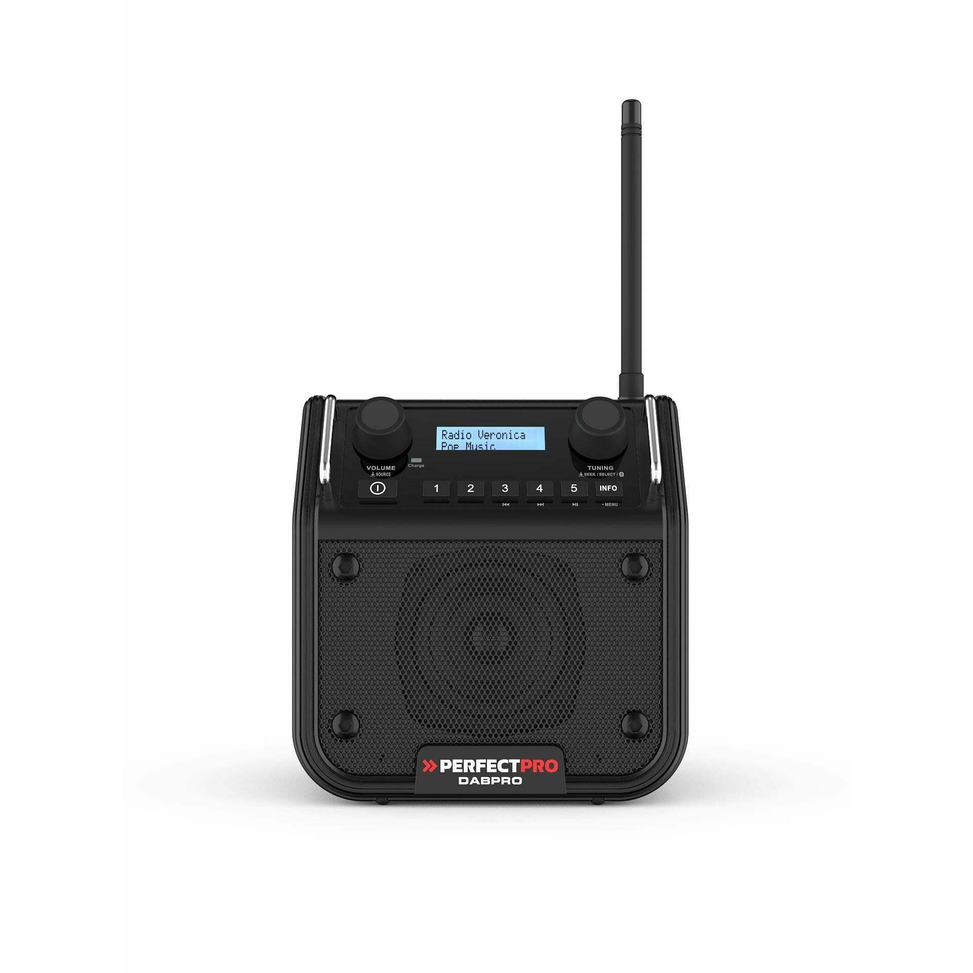 Perfectpro DPR2 DABPRO Bouwradio DAB  FM Bluetooth Oplaadbaar