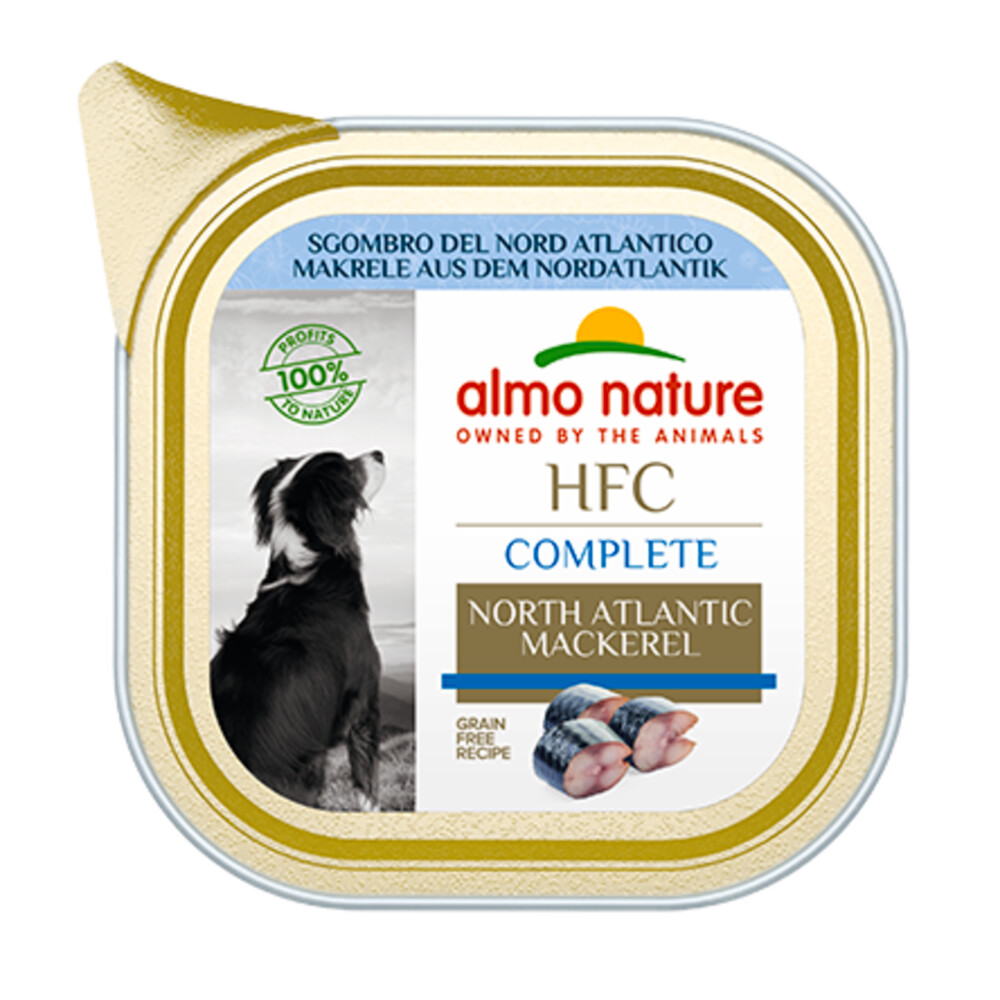 17x Almo Nature HFC Alu Hondenvoer Nat Blikje Makreel85 gr