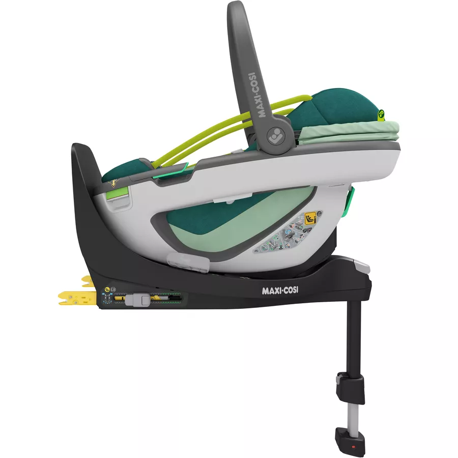MAXI COSI Set Babyschale Coral 360 Neo Green plus Basisstation FamilyFix 360