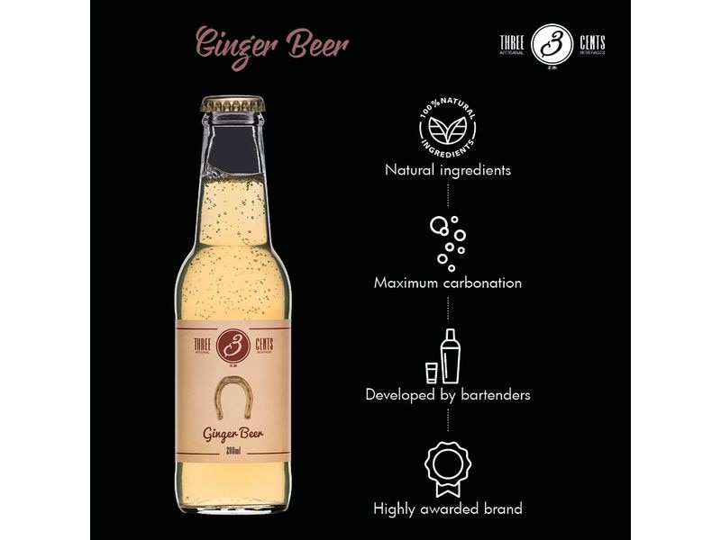 Three Cents Soft-Drinks Ginger Beer 6 x 0.2 l Erfrischungsgetränk mit Ingwergeschmack