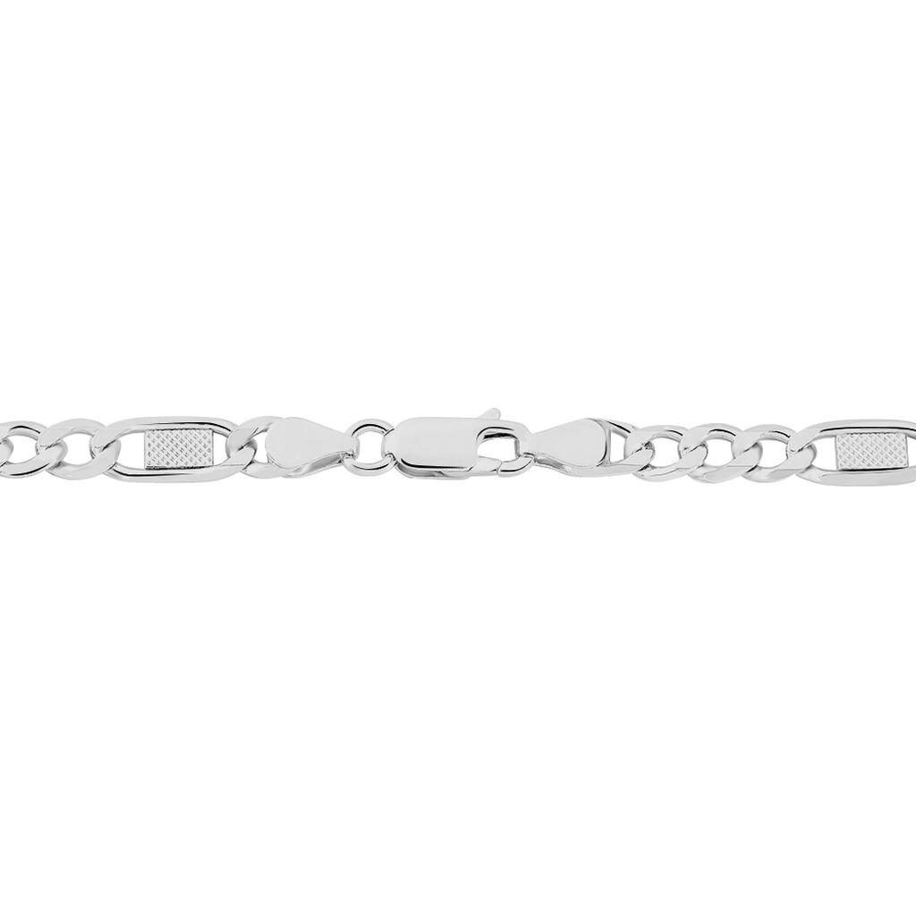 Bracelet Jeremi Maille Alternee 1/3 Et Plaquettes Argent Blanc