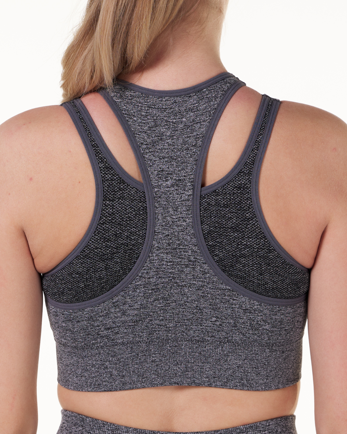 LEVITY Solar Cut Out Seamless Bra Grey Marl
