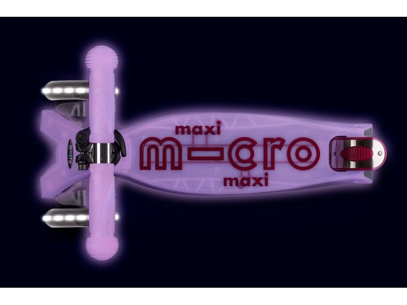 Micro Mobility Kickboard Maxi Micro Deluxe Glow LED Lila Scooter für Kinder