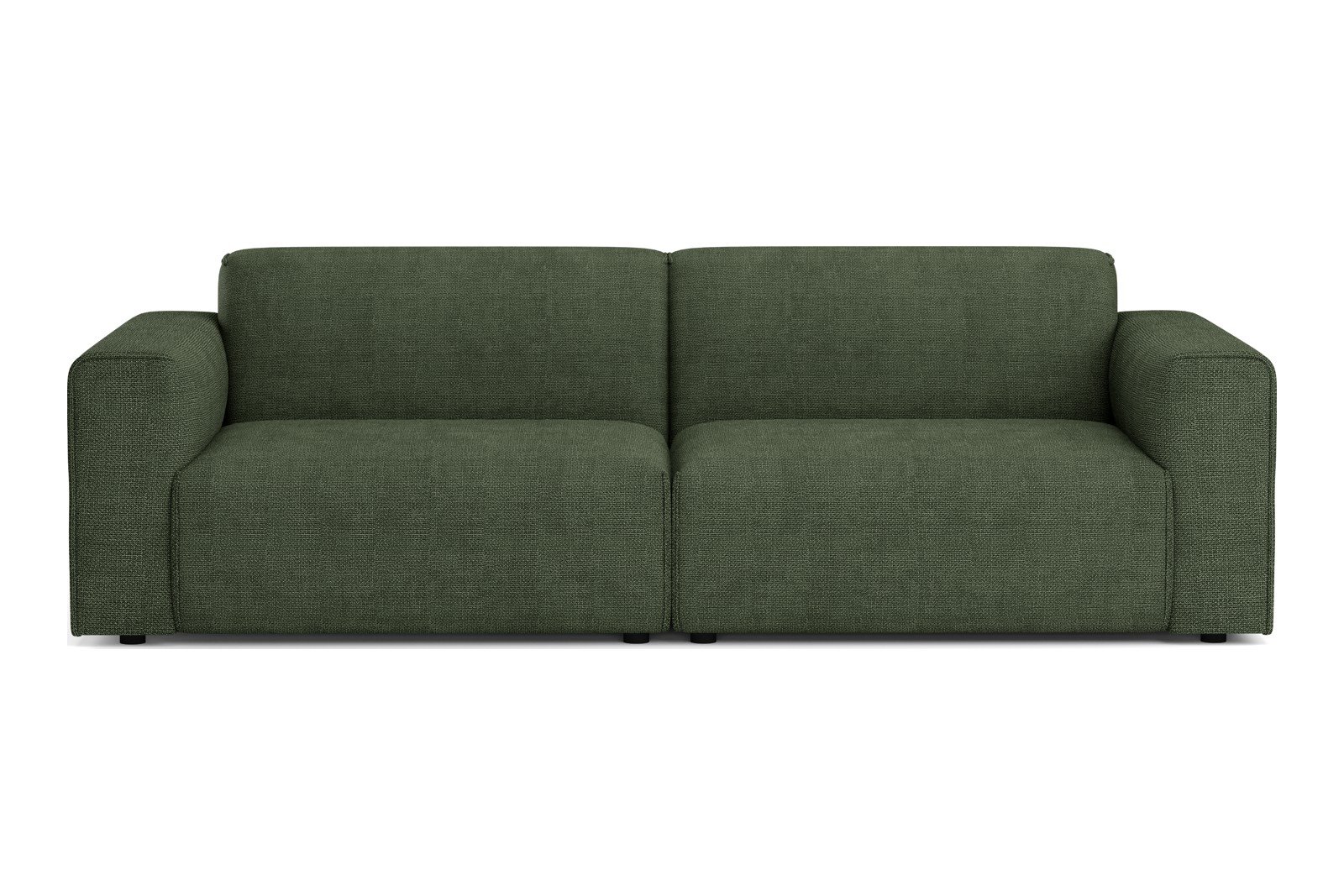 Monaco 3-seter sofa Tekstil Fjord 11 Winter Moss med sorte ben. Std komfort.