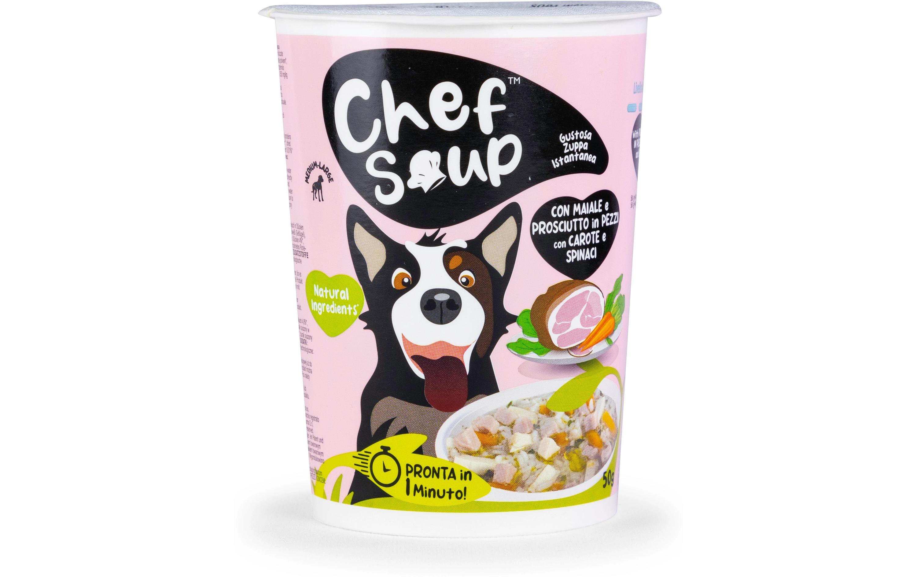 Schwein, Schinken, Spinat 50 gInstant-Suppe für Hunde
