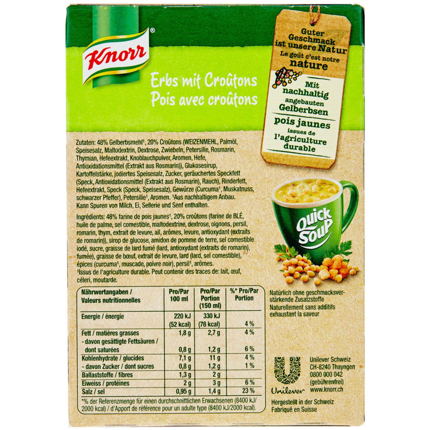 Knorr Quick Soup Erbs mit Croûtons