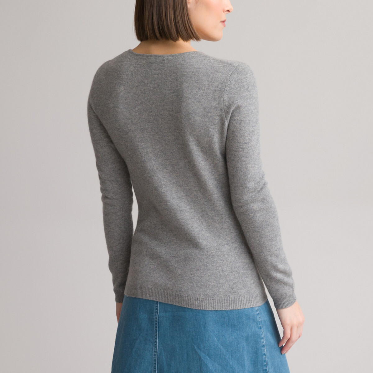ANNE WEYBURN<br>Suéter de gola redonda, puro cashmere
