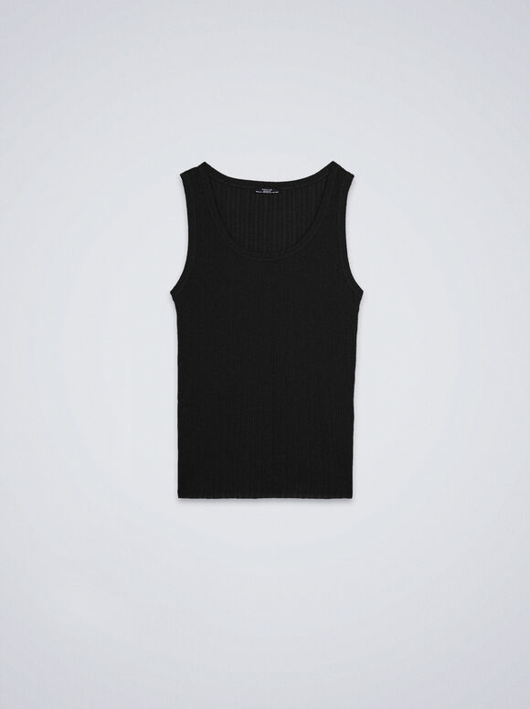 Top canelado - Preto