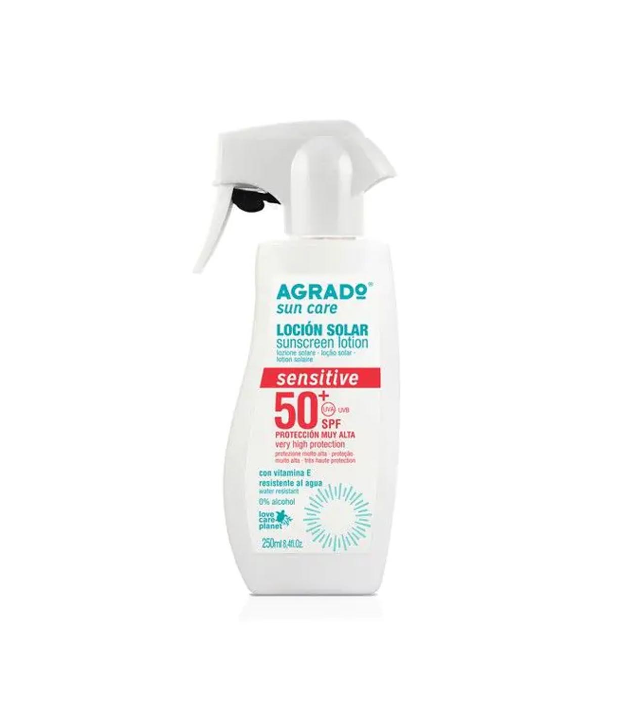 Agrado - Loção solar Sensitive FPS 50+ - Muito alto