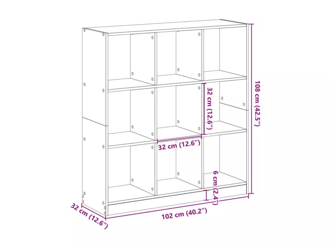 Bibliothèque blanc 102x32x108 cm bois d'ingénierie