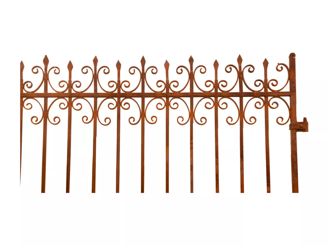 BISCOTTINI Portail en fer - Fer massif avec détails ornementaux - Clôture en fer - Portail en métal - Porte décorative - Portail d'entrée - 332x8x245cm