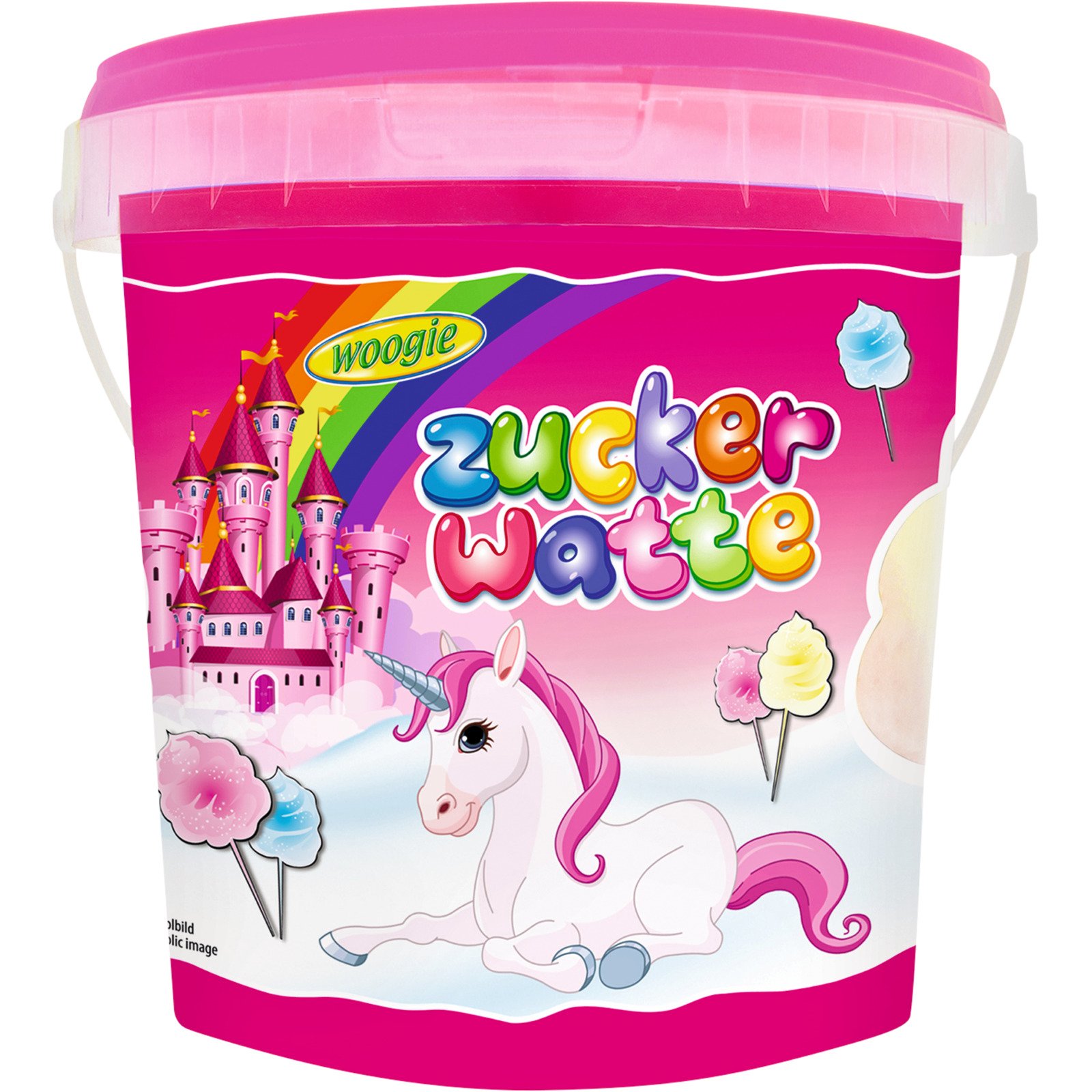 Woogie Zuckerwatte Einhorn Eimer 50 g