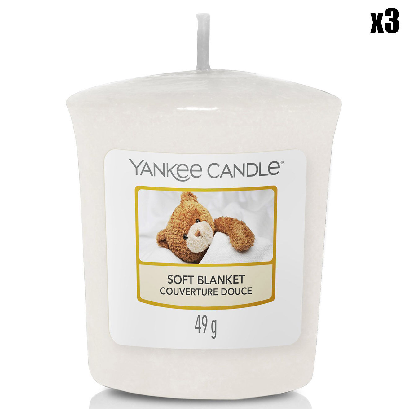 Yankee Candle 3 Bougies parfumée votive Couverture douce - 15h