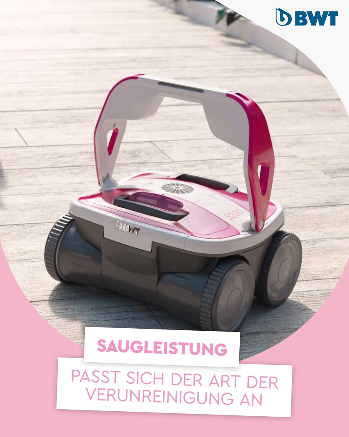 BWT Pool Roboter B200 | Optimale Reinigung Von Boden, Wand & Wasserlinie Für Pools Bis 8 m | Beste Filterleistung | Schnelles Reinigungsergebnis | Einfach Zu Reinigen