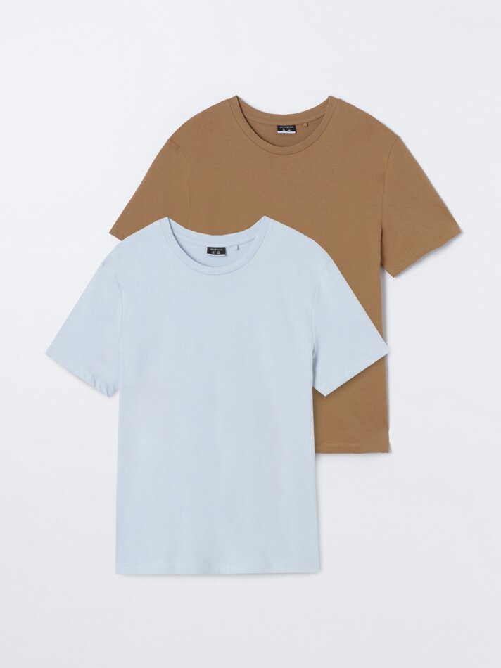 Pacote com 2 camisetas básicas - Azul Claro