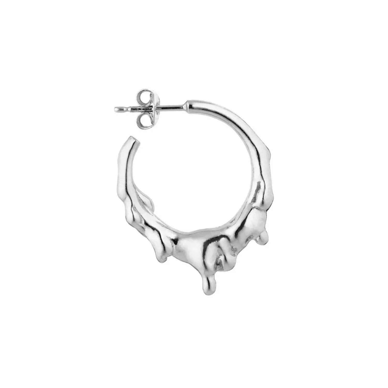 Jane Kønig Small Drippy Hoops Ørering Single Sølv SDH-AW22-S