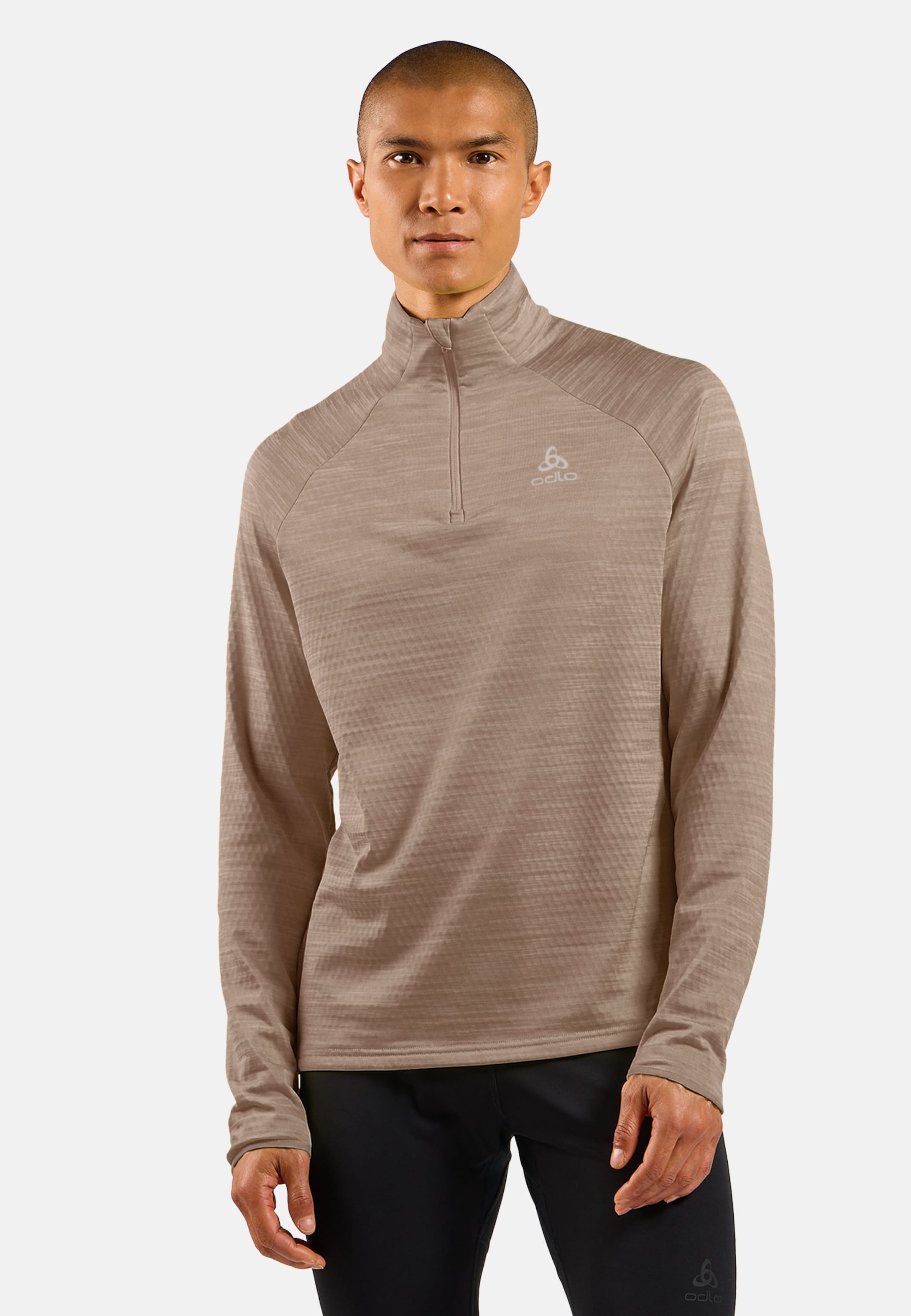 Herren Run Easy Mid Layer Oberteil in cinder melange