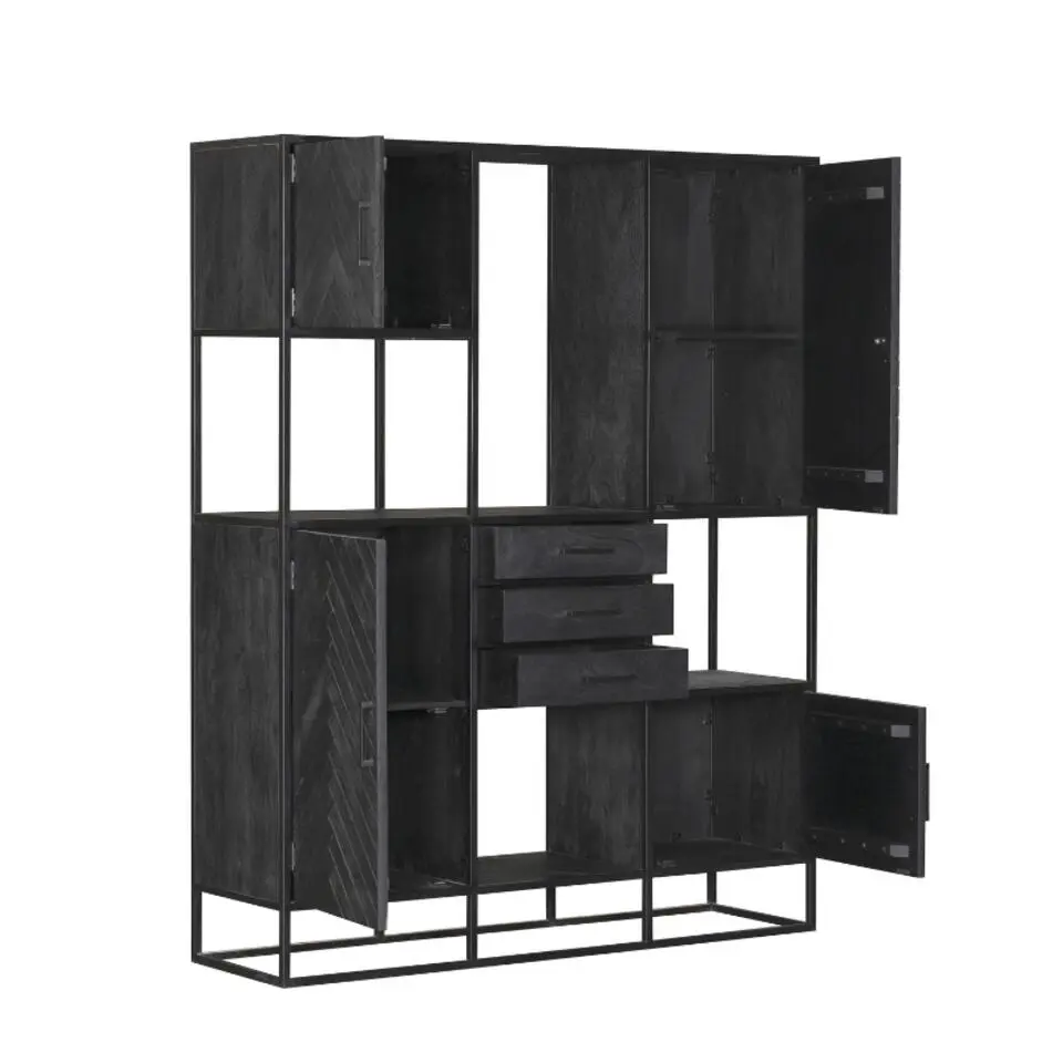 StarFurn - Vakkenkast New York Supreme XXL - 160 cm - zwart