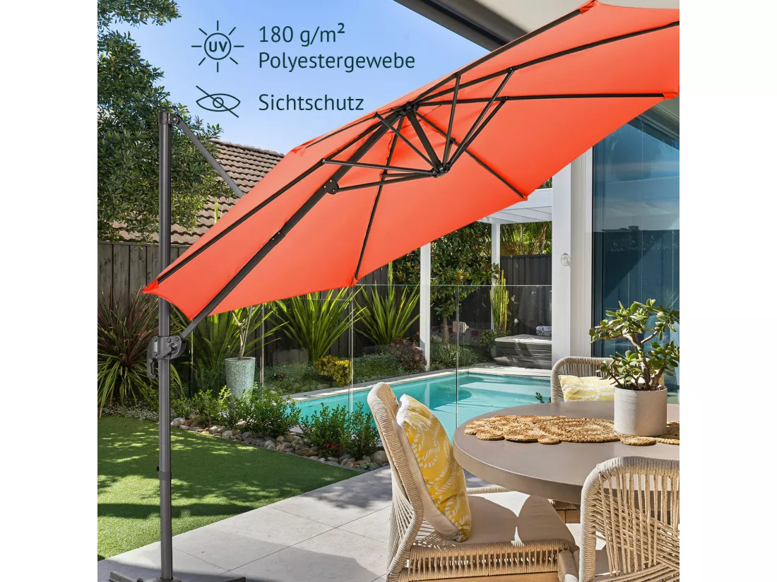Parasol alu pivotant