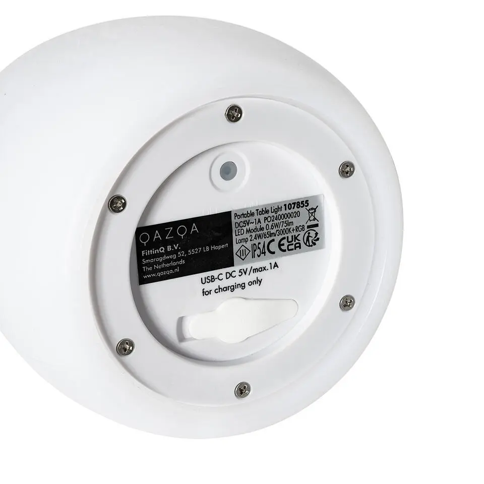 Qazqa tafellampen pion wit geïntegreerde led