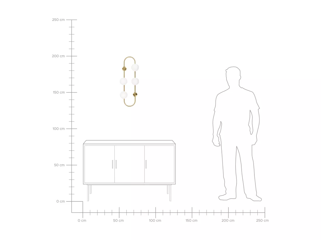 Lampe murale YANGO Métal Doré