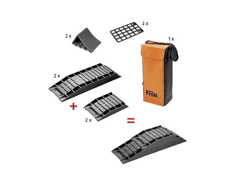 froli Auffahrkeil Set 9-teilig Schwarz Keil