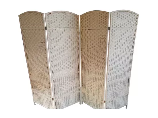 Paravent en osier 4 panneaux 50(x4)x3x180