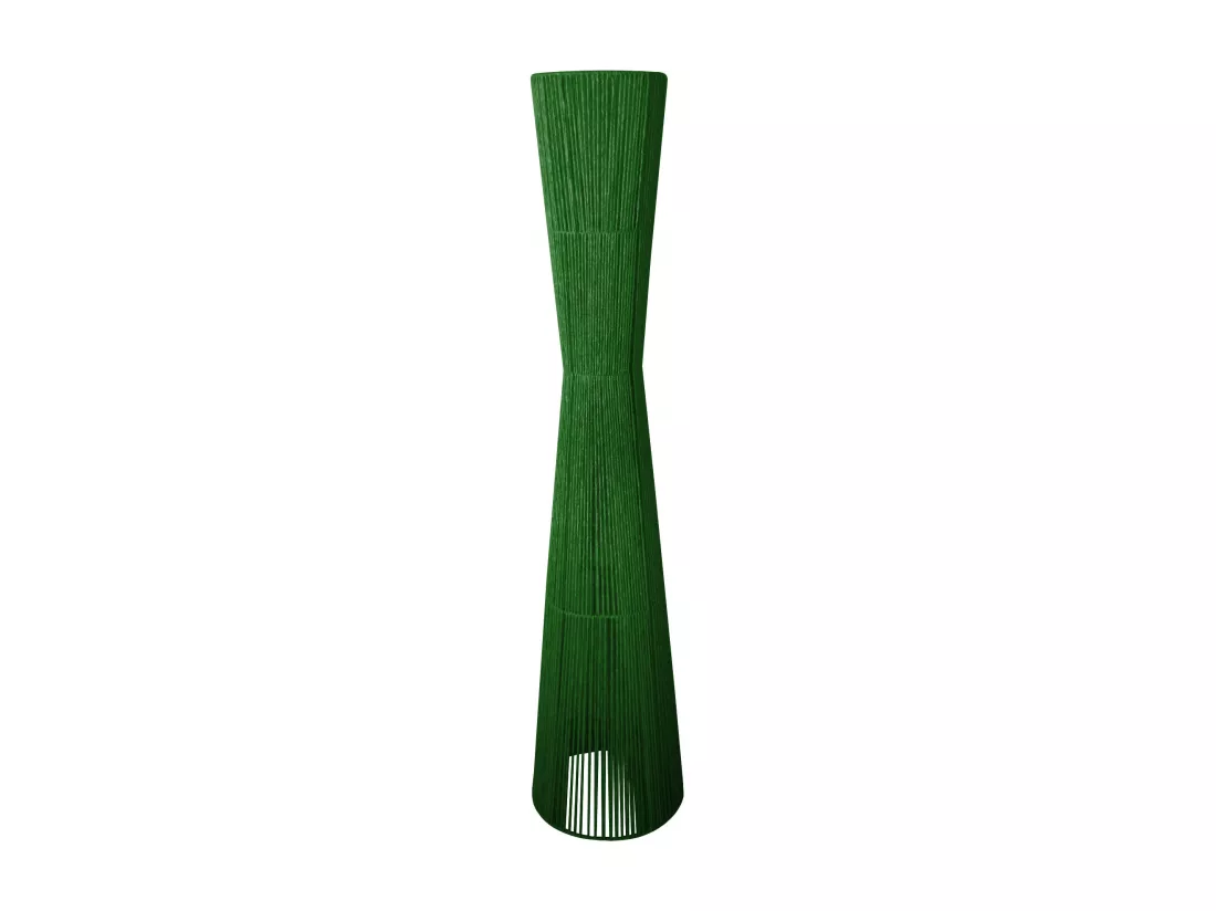 Lampadaire colonne métal vert 145 cm.