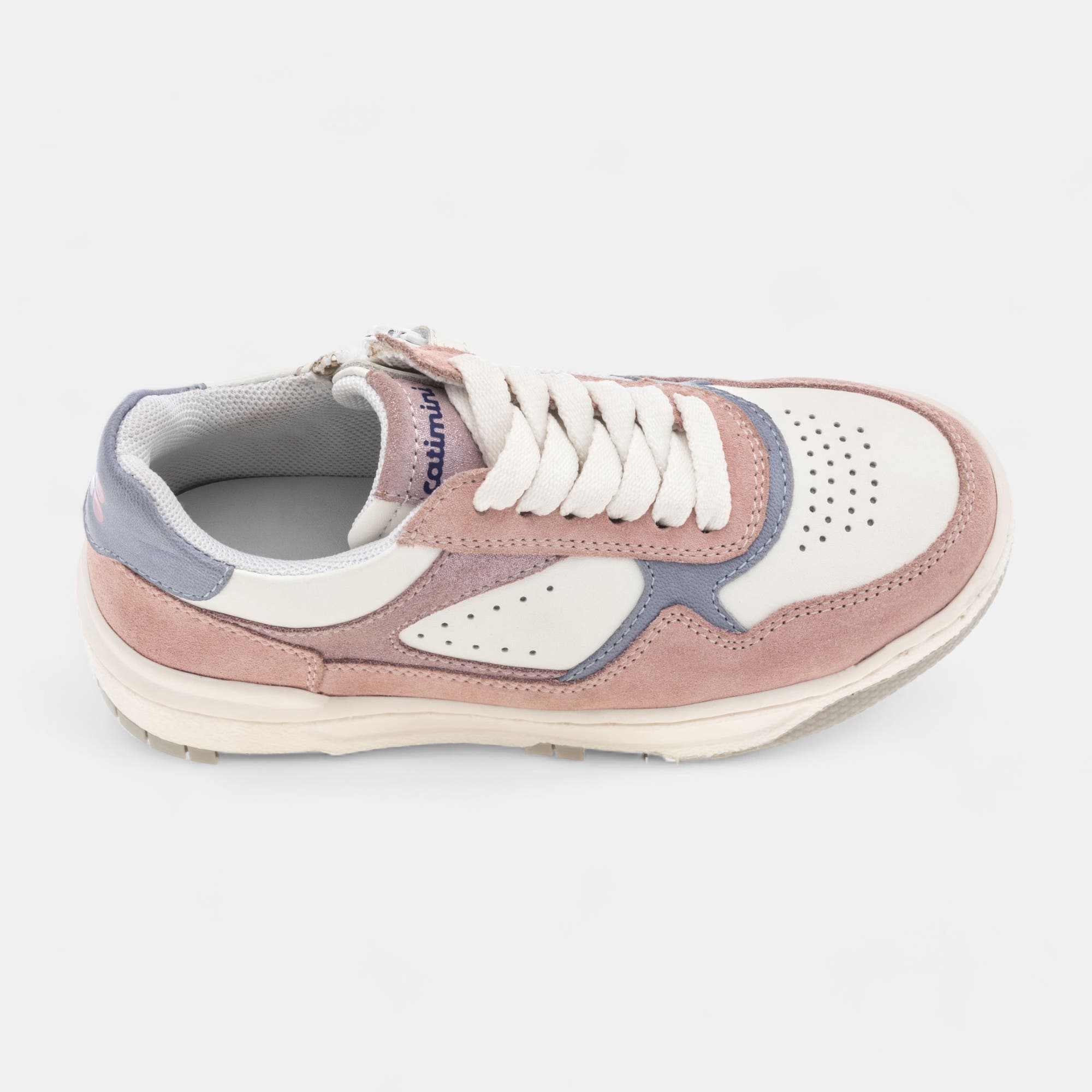 Baskets basses Fille en cuir blanc