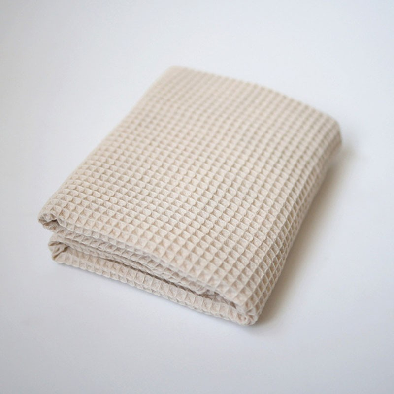 (110x100cm) Baumwoll Baby Mulltuch Kuschelige Waben Decke Stillschutz mit Quasten für Neugeborene - Beige