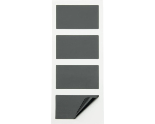 Zwarte rechthoekige zelfklevende schoolbordstickers, 8 stuks.